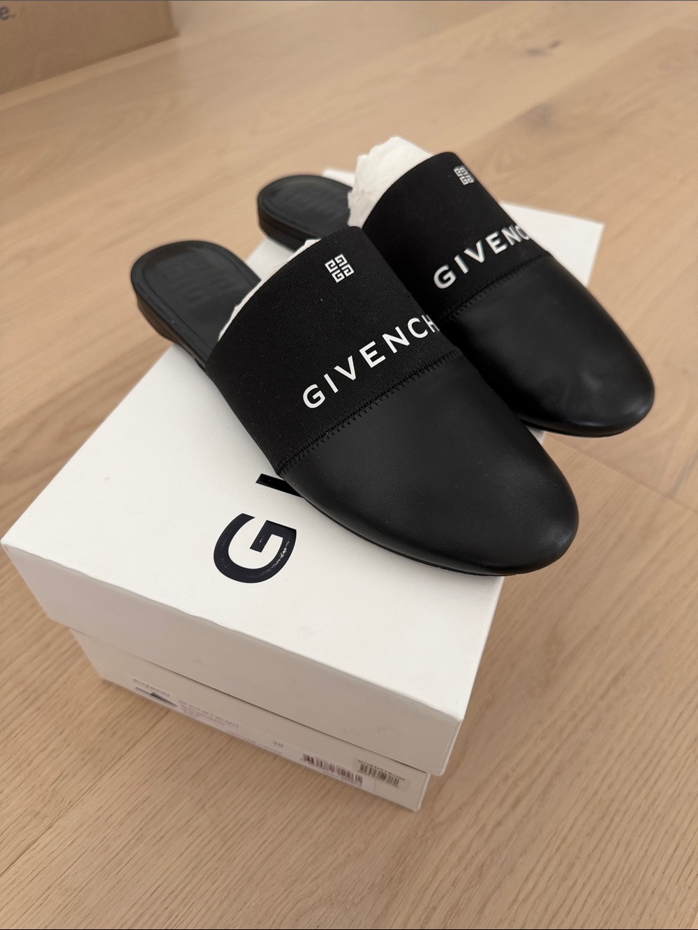 Givenchy Black Logo Slip-On Loafers